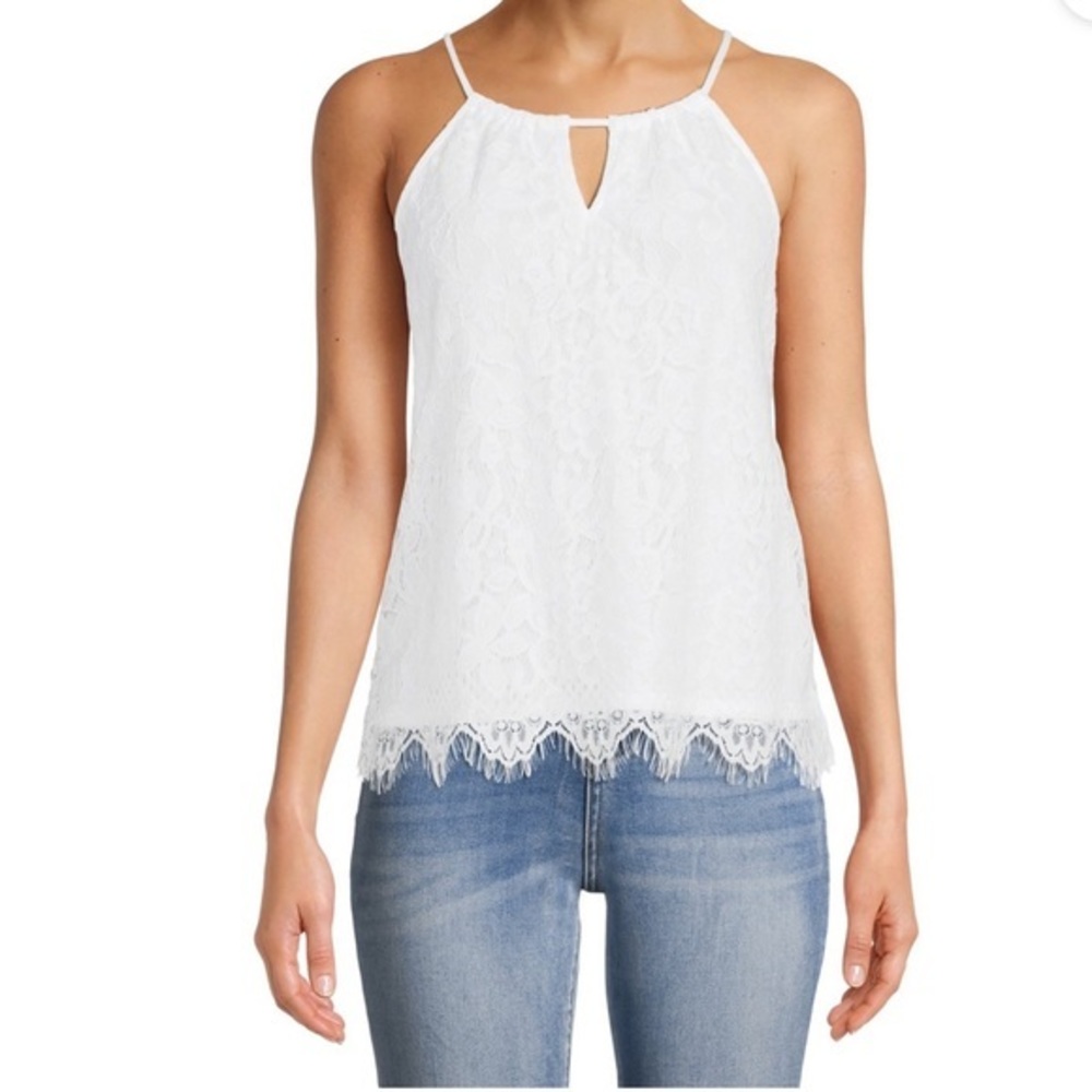 White Lace Halter Tank. Nwot. Size Xs